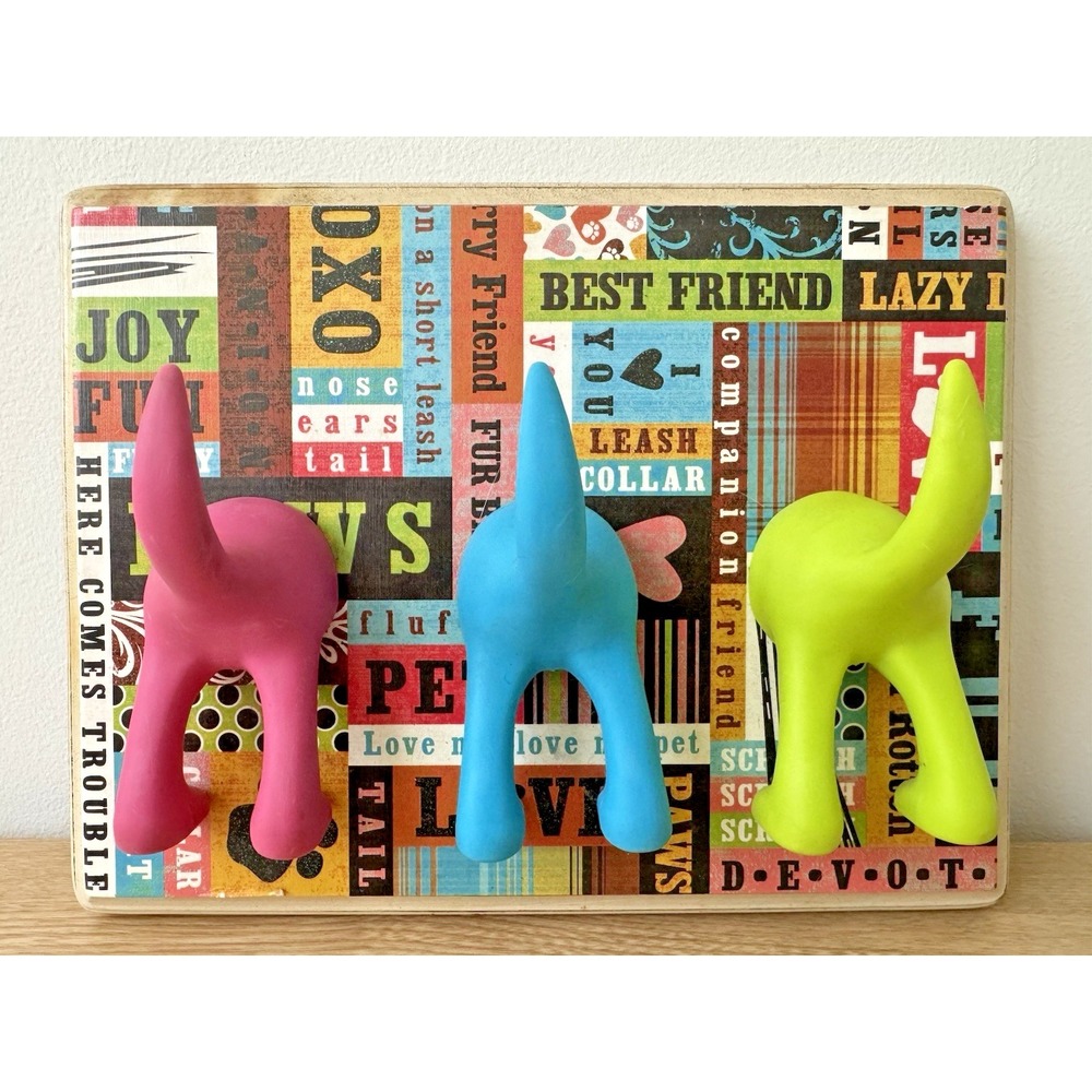 IKEA BASTIS Dog Tail Hook Rack 3 Color Pink Blue Green Leash Holder Wall Decor